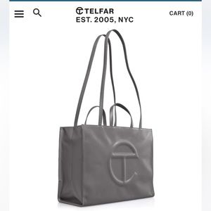 Large grey telfar shopping bag